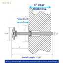 Kason 481-A Inside Release Handle, Glow in Dark, Push Rod for Door of Walk-in Coolers and Freezers