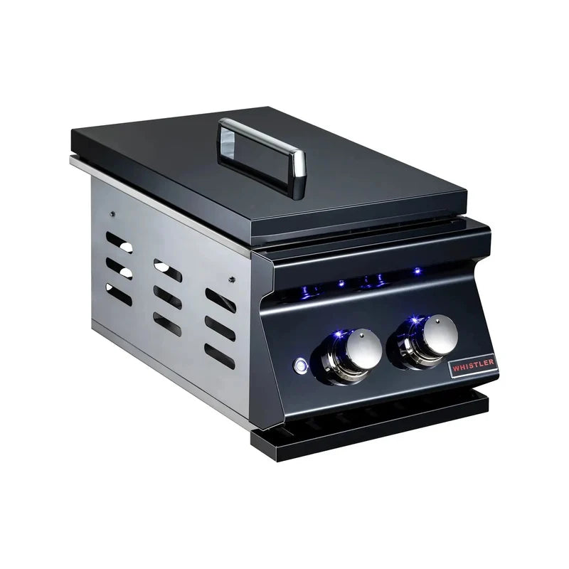 Whistler Black Series Double Side Burner,  24,000 BTU,  2 Cast Brass Burners