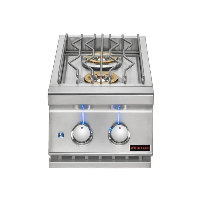 Whistler Black Series Double Side Burner,  24,000 BTU,  2 Cast Brass Burners