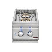 Whistler Black Series Double Side Burner,  24,000 BTU,  2 Cast Brass Burners