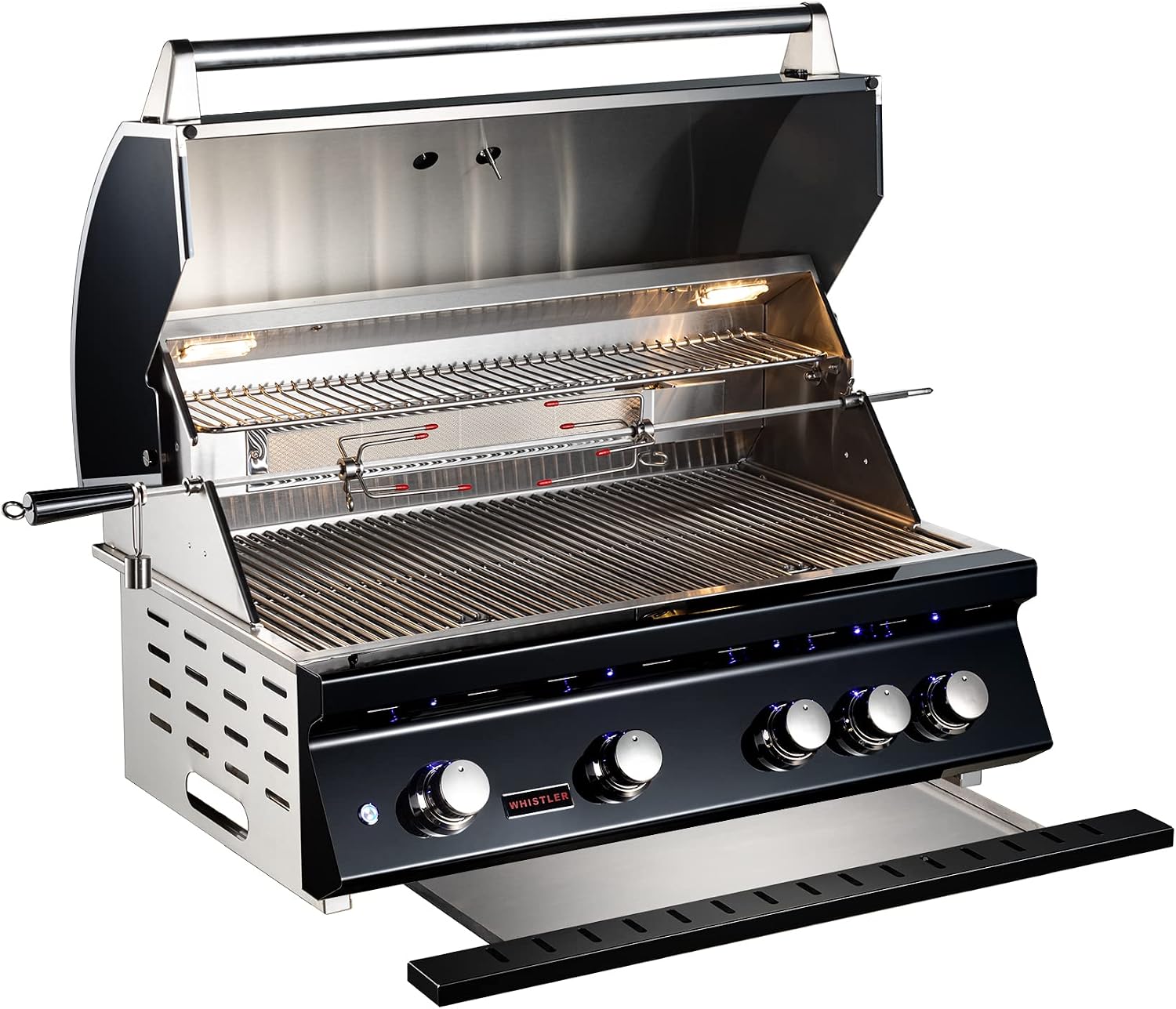 Whistler 34" 4-Burner Black Series Built-In Gas Grill with Rotisserie Kit