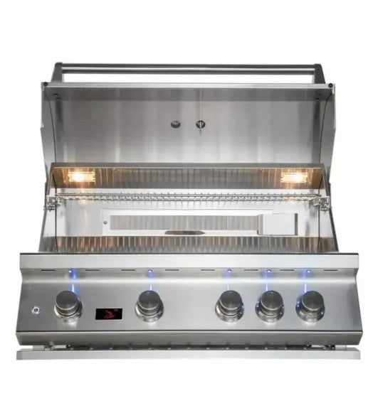 Whistler 34" 4-Burner Built-In Gas Grill with Rotisserie Kit and Cover