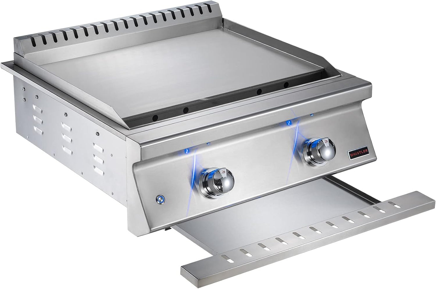 Whistler Built-In 28" 2 Burner Griddle With Heavy Duty 304 SS Cooking Plate