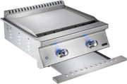 Whistler Built-In 28" 2 Burner Griddle With Heavy Duty 304 SS Cooking Plate