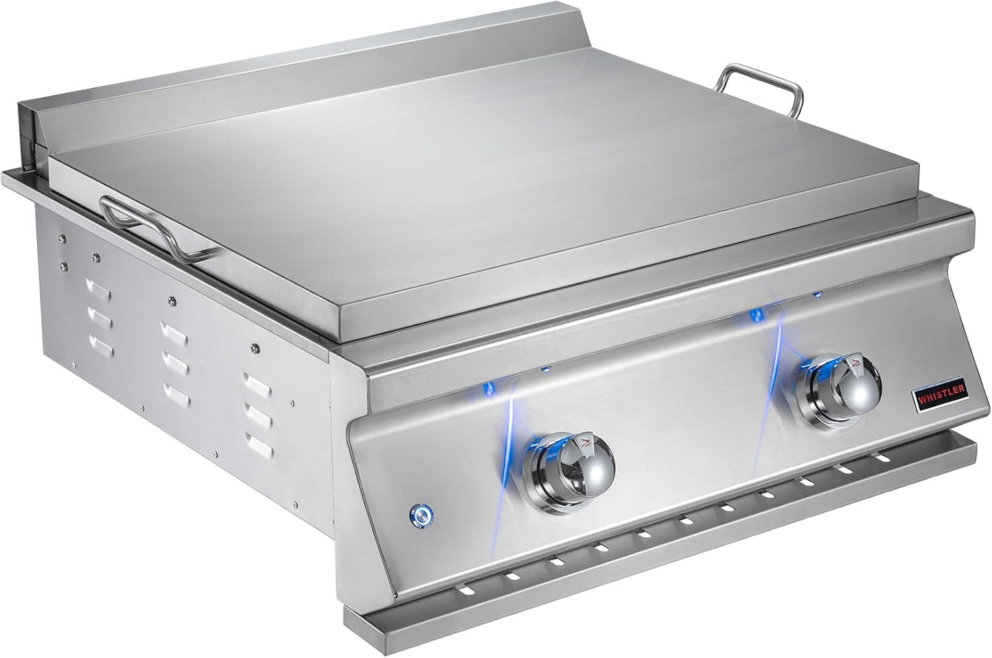 Whistler Built-In 28" 2 Burner Griddle With Heavy Duty 304 SS Cooking Plate