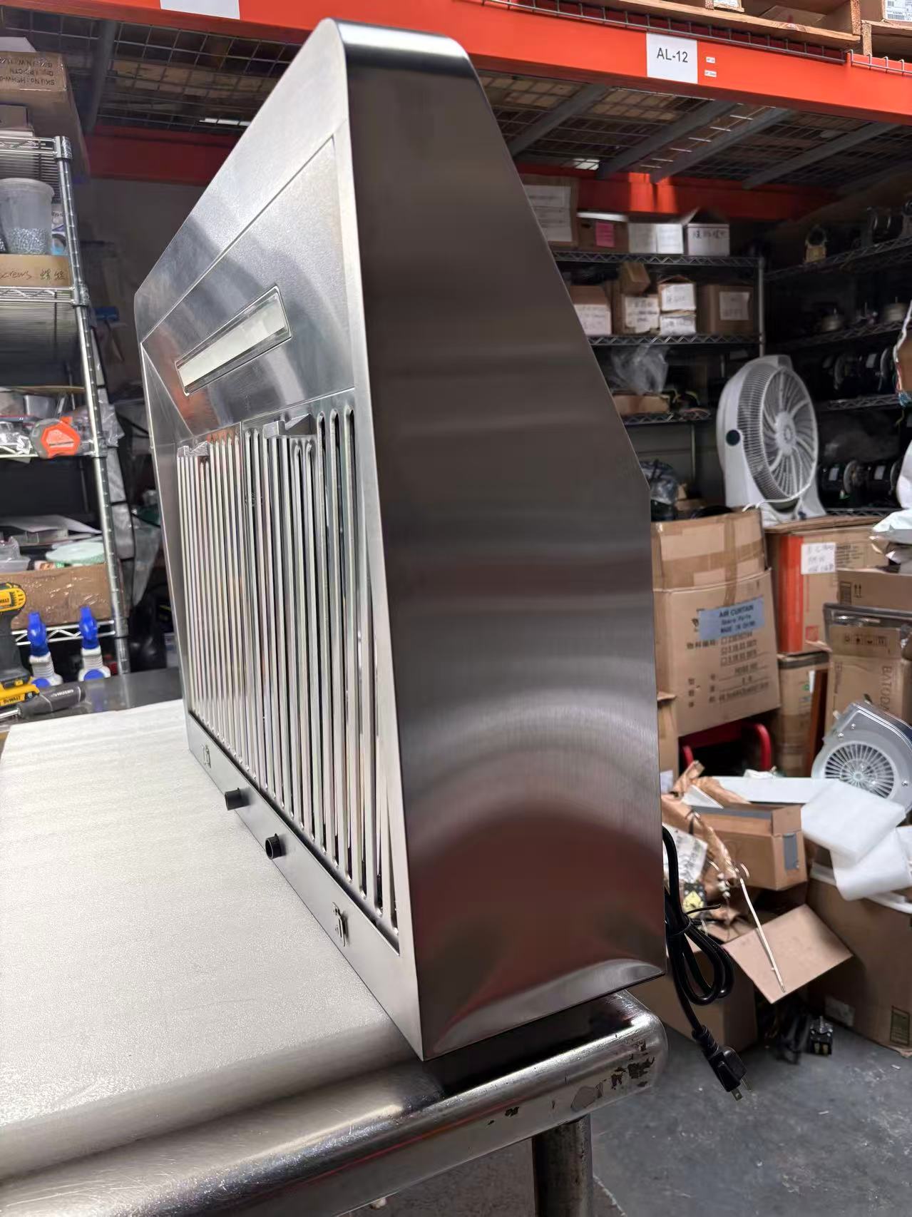 [Refurbished-A] Awoco RH-UC7-30 30" Under Cabinet Range Hood - 7" High, 6"/7"/8" Round Top Vent, 900 CFM, 6-Speed, Gesture Control, Remote, 5 Vent Options, Stainless Steel