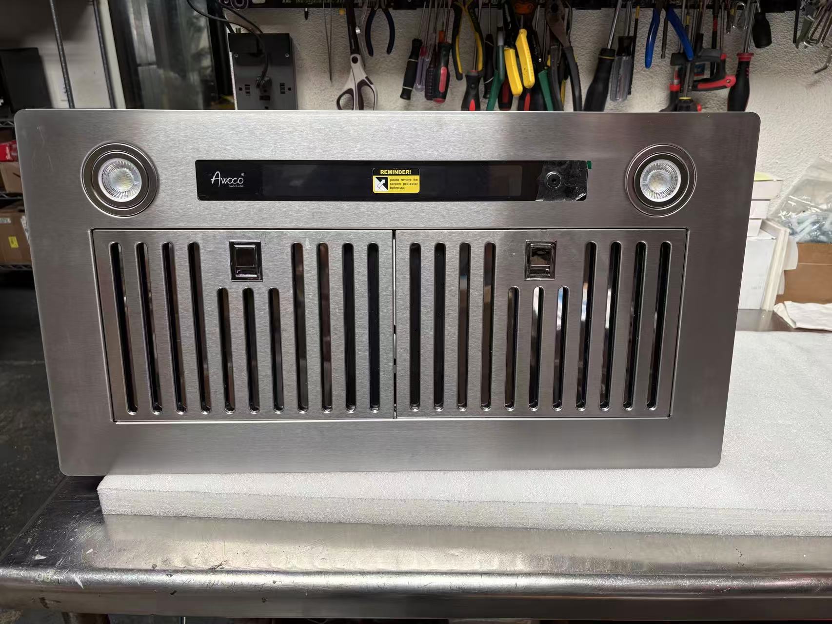 [Refurbished-A] Awoco RH-IT06 Split Quiet Ceiling Mount Range Hood - 6 Inch High Top Vent, 800 CFM, Voice/Gesture/Touch/Remote Control, 30" & 36"