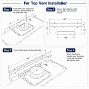 Awoco 36" Outdoor BBQ Vent Hood 18" High Type 304 Stainless Steel, 4 Speeds 1000 CFM with Chimney Cover, 8” Round Top Vent