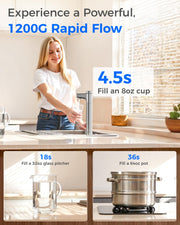 Waterdrop X12 White Tankless Reverse Osmosis System | 1200 GPD | 11-Stage Filtration | UV Sterilization | Alkaline Mineral Technology | Smart Faucet | NSF/ANSI 42, 58 & 372 Certified