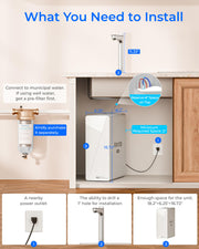 Waterdrop X12 White Tankless Reverse Osmosis System | 1200 GPD | 11-Stage Filtration | UV Sterilization | Alkaline Mineral Technology | Smart Faucet | NSF/ANSI 42, 58 & 372 Certified