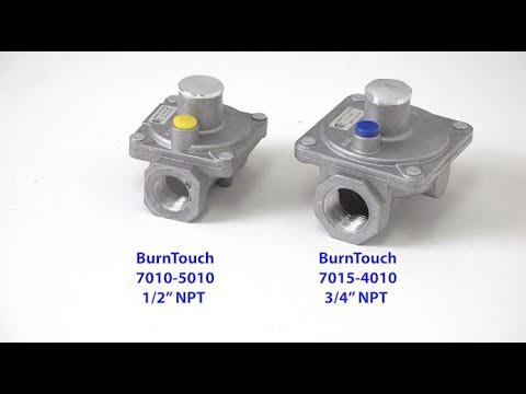 BurnTouch 7010-5010 Gas Regulator 1/2 PSIG 1/2" NPT Natural Gas and Liquid Propane NAT 5" - LPG 10" WC