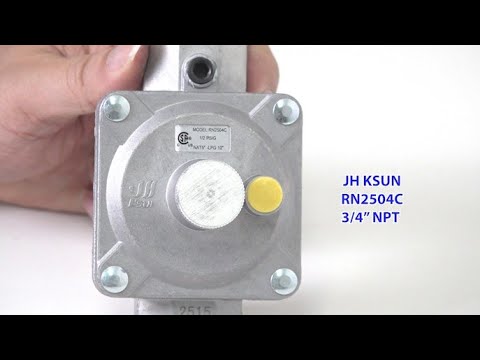 JH KSUN RN2504C Gas Regulator 1/2 PSIG 3/4" NPT Natural Gas and Liquid Propane NAT 5" - LPG 10" WC