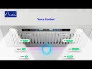 Awoco RH-IT06-V Ceiling Insert Mount Split Quiet Range Hood with Voice, Gesture, Touch, Remote Control, 800 CFM Kitchen Hood with 4-Speed Exhaust Fan, Stainless Steel Stove Hood with 6" Blower, LED Lights