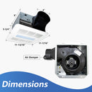 Exhaust fan with dimensions labeled 