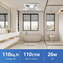 Modern bathroom with a shower and bathtub, exhaust fan powerful for bathroom, 110sq.ft coverage, 110CFM, 26W