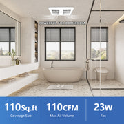 Modern bathroom with a bathtub and windows, exhaust fan are powerful for bathroom, 100sq.ft coverage, 110CFM, 23W