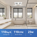Modern bathroom with a bathtub and windows, exhaust fan are powerful for bathroom, 100sq.ft coverage, 110CFM, 23W