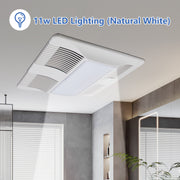 Modern ceiling-mounted bathroom exhaust fan with integrated 11W natural white LED light
