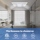 Modern bathroom with a bathtub and shower, featuring Intertek certification and product features.
