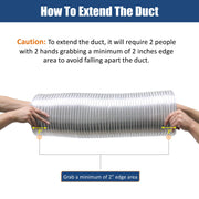 Require 2 people with 2 hands to extend the duct
