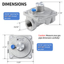 Metal valve with dimensions labeled 