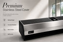 Awoco signature series air curtain with premium stainless steel cover and brushed metal finish
