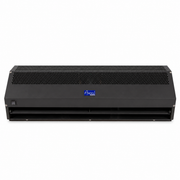 Awoco FM-1509SA1 commercial air curtain with black metal housing and adjustable air outlet on a white background.