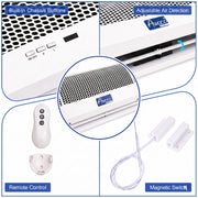 Built-in chassis buttons, a remote control, magnetic switch, and adjustable air direction feature.