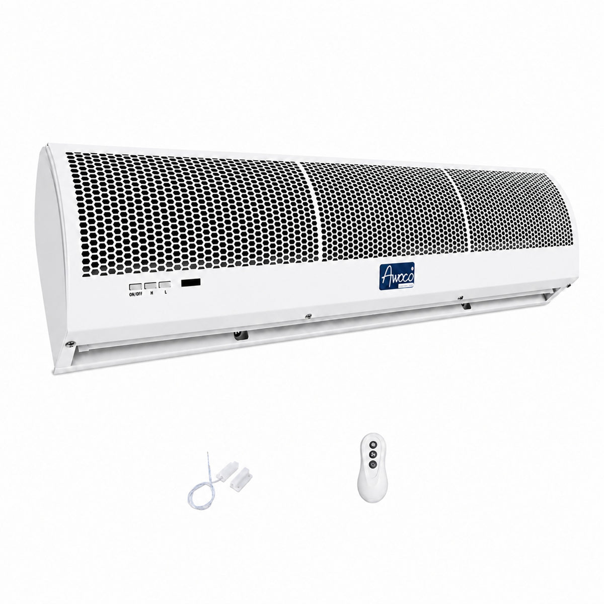 Residential & Light Commercial Air Curtain include a remote control and magnetic switch.
