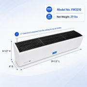 White 40-inch air curtain