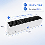 White 38-inch air curtain