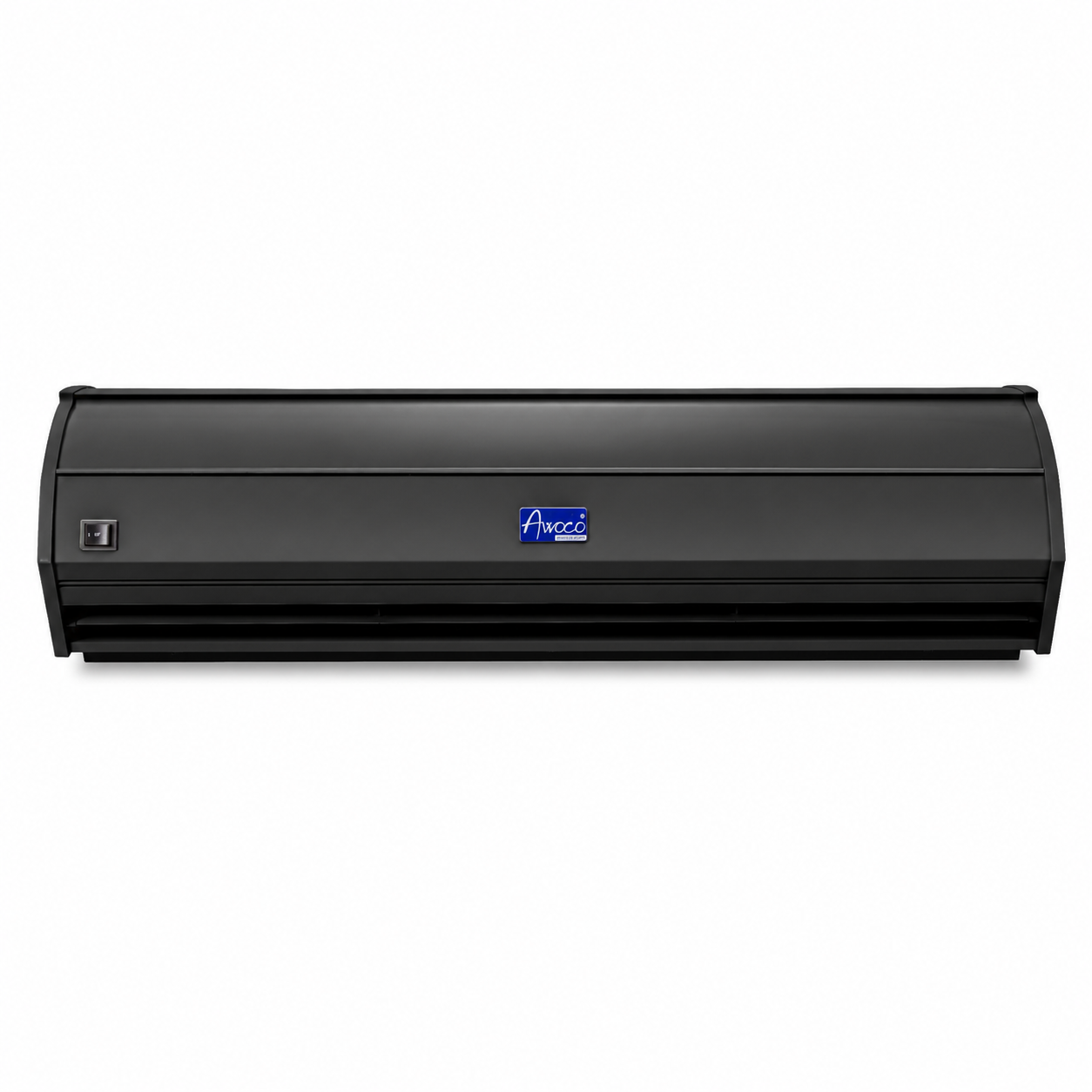Awoco FM-3509 commercial air curtain with black housing and adjustable air outlet.