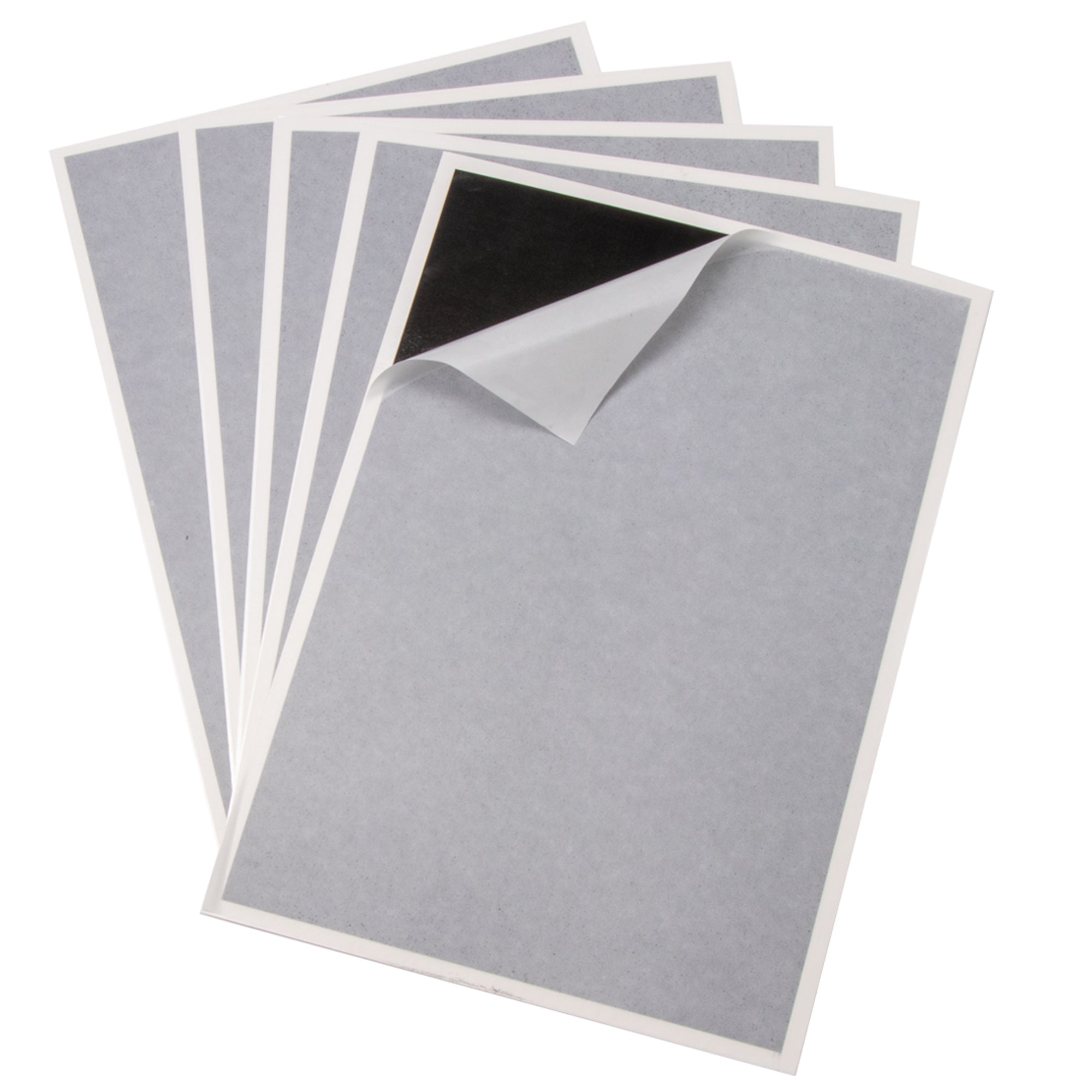 A pack of 5 replacement sticky glue boards for fly traps, with a part of one board showing adhesive side up.