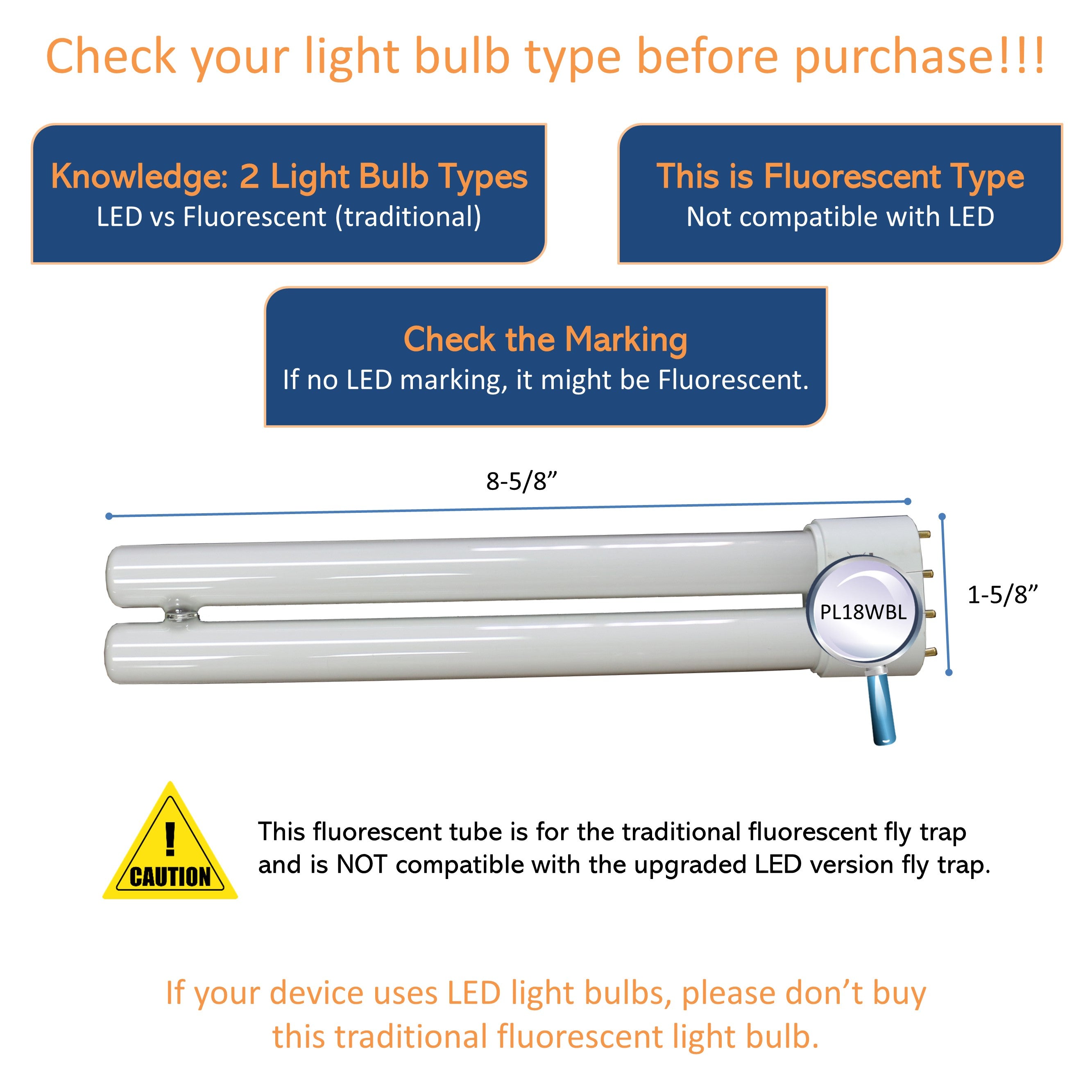 PL18WBL, this is fluorescent type not compatible with LED