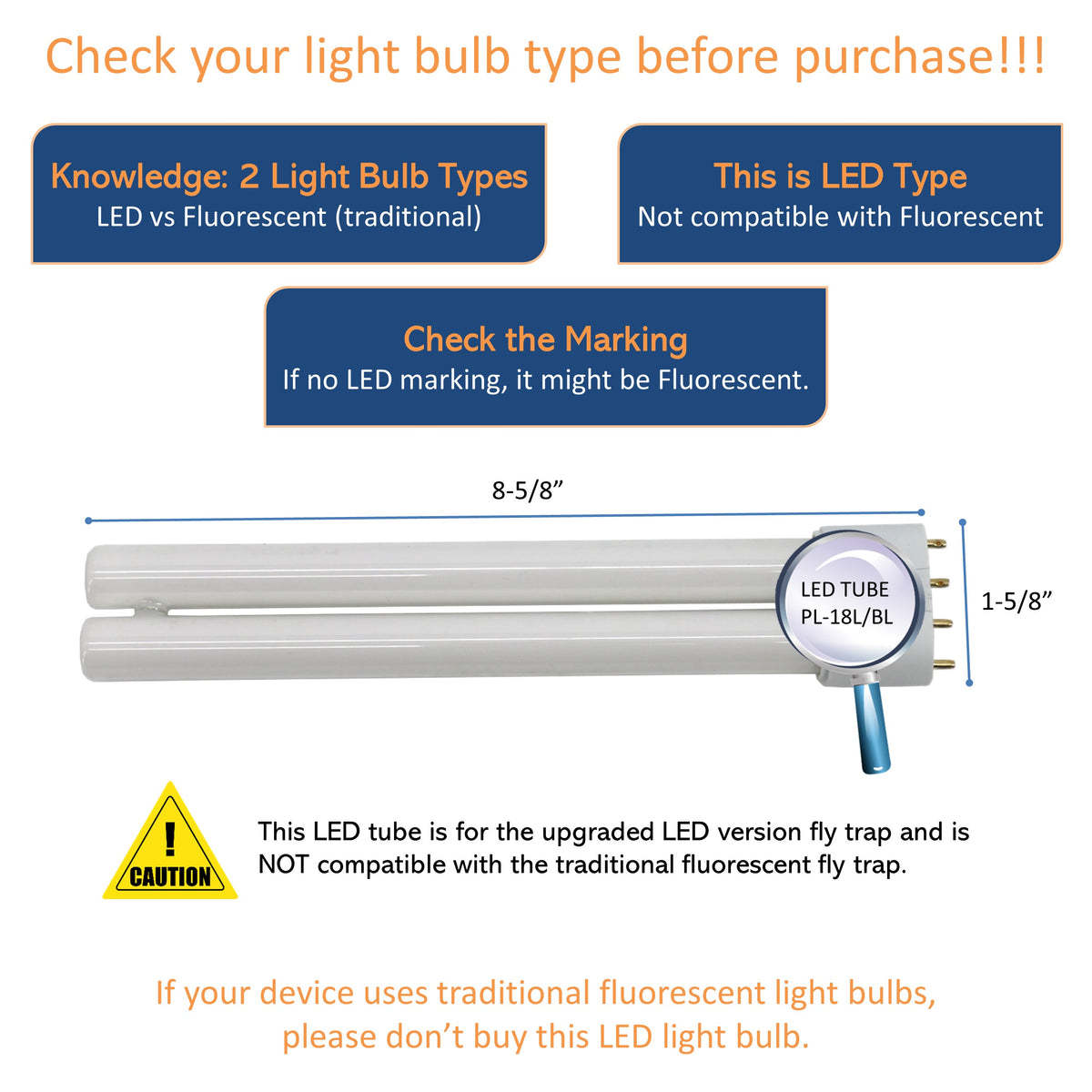 LED TUBE PL-18L/BL, this is LED type not compatible with fluorescent