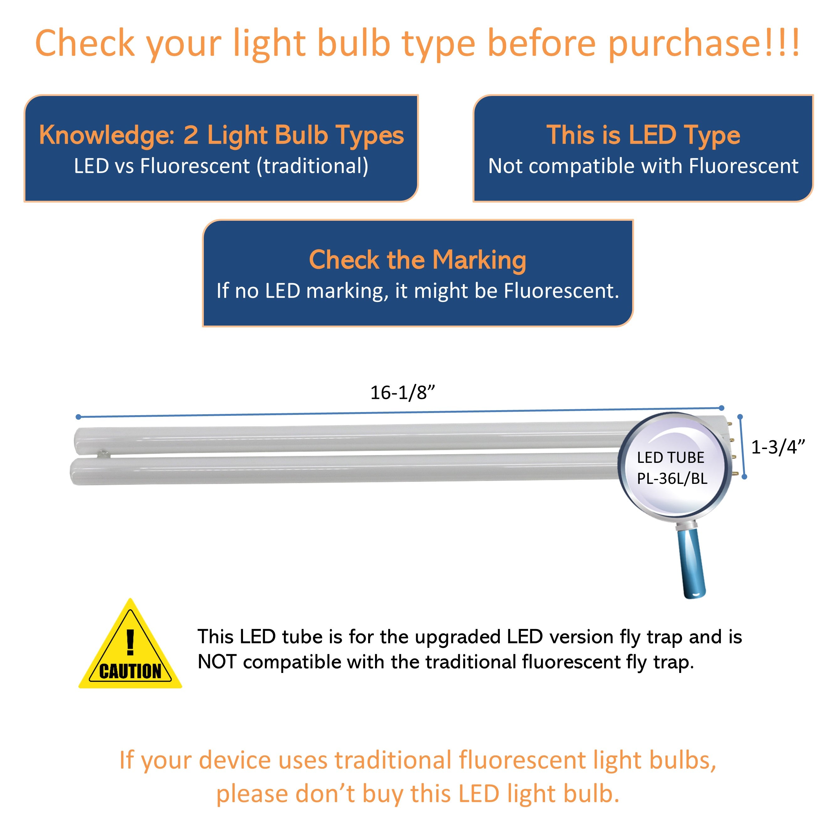 LED TUBE PL-36L/BL, this is LED type not compatible with fluorescent 
