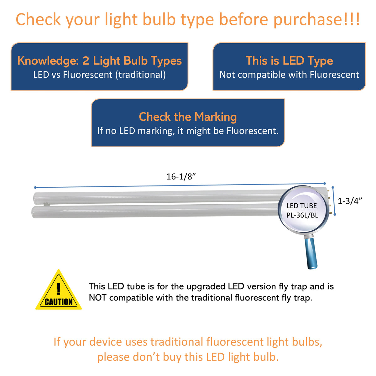 LED TUBE PL-36L/BL, this is LED type not compatible with fluorescent 