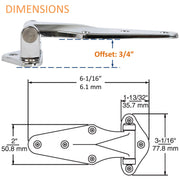 Kason 1070 Surfacemount Narrow Flange Hinge, 3/4" Offset Dimensions