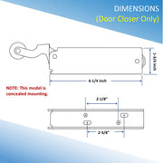 Kason 1094 Hydraulic Door Closer Concealed Body Only Dimensions