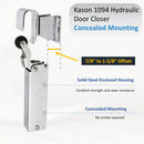 Kason 1094 Hydraulic Door Closer, Concealed Mounting 7/8" to 1-5/8"