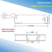 Kason 1094 Hydraulic Door Closer Exposed Body Only Dimensions
