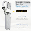 Kason 1094 Hydraulic Door Closer, Exposed Mounting Flush to 3/4" Offset