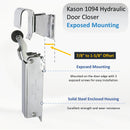 Kason 1094 Hydraulic Door Closer, Exposed Mounting 7/8" to 1-5/8" Offset