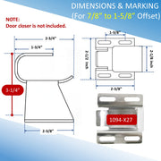 Kason 1094 Series Extra Wide Hook, Dimensions & Marking for 7/8" to 1-5/8" Offset