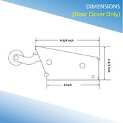 Kason 1095 Spring Action Door Closer, Dimensions Door Closer Only