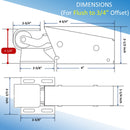 Kason 1095 Spring Action Door Closer, Dimensions Flush to 3/4" Offset
