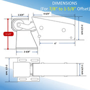 Kason 1095 Spring Action Door Closer, Dimensions 7/8" to 1-5/8" Offset
