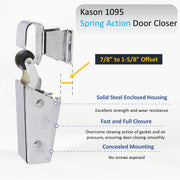 Kason 1095 Spring Action Door Closer, Spring Action 7/8" to 1-5/8" Offset