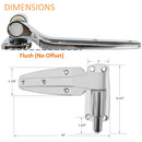 Kason 1248 Reversible Spring-Assisted Cam-Lift Hinge Flush Dimensions