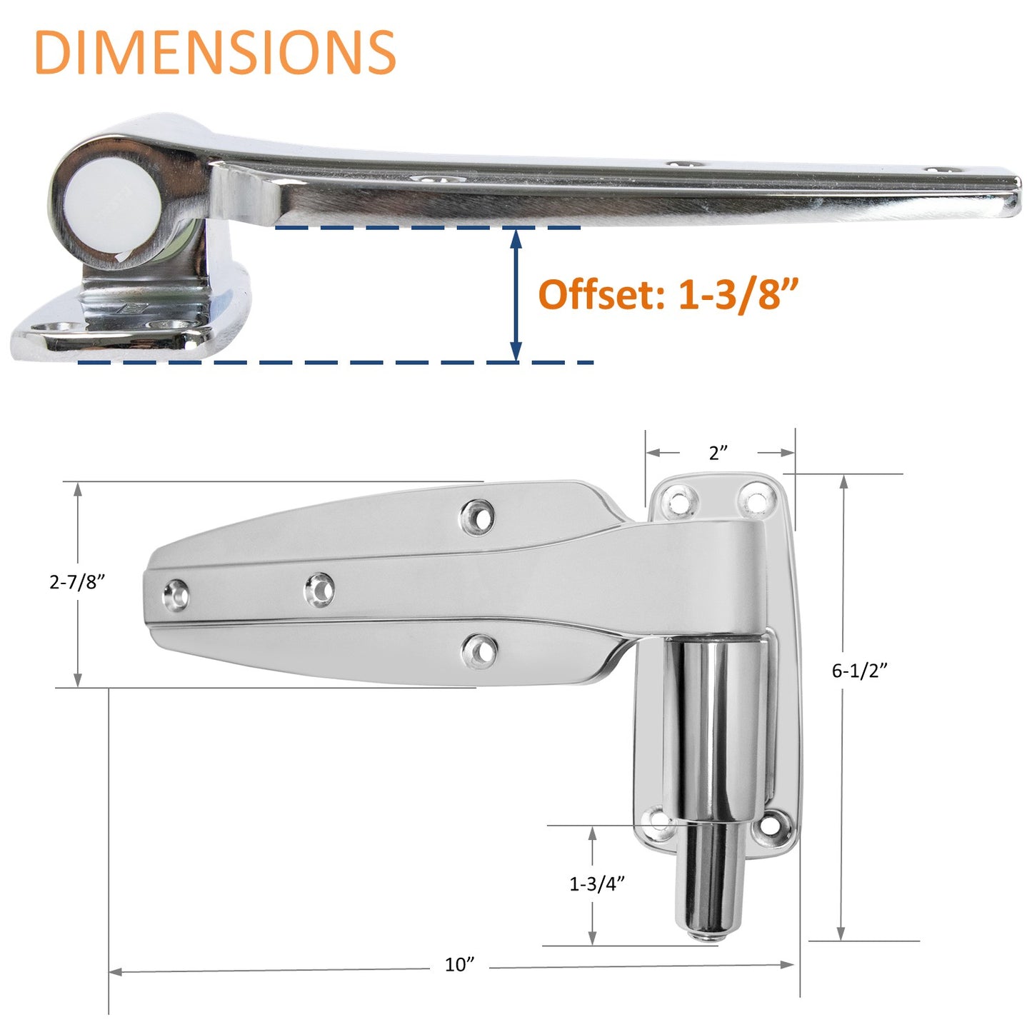 Kason 1248 Reversible Spring-Assisted Cam-Lift Hinge Offset: 1-3/8" Dimensions